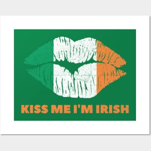 kiss me i,m irish pride lips Posters and Art